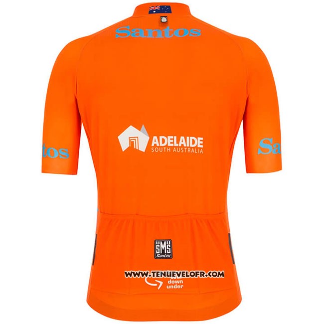2019 Maillot Ciclismo Tour Down Under Ochre Orange Manches Courtes et Cuissard